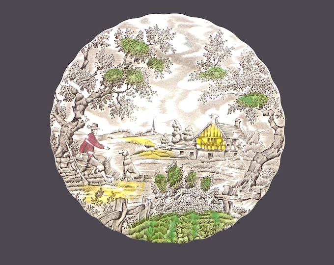 Myott The Hunter Multicolor bread plate made in England. Sold individually.