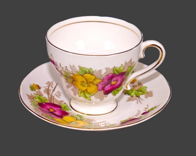 Salisbury Bone China Pansy 1898 cup and saucer set made in England.