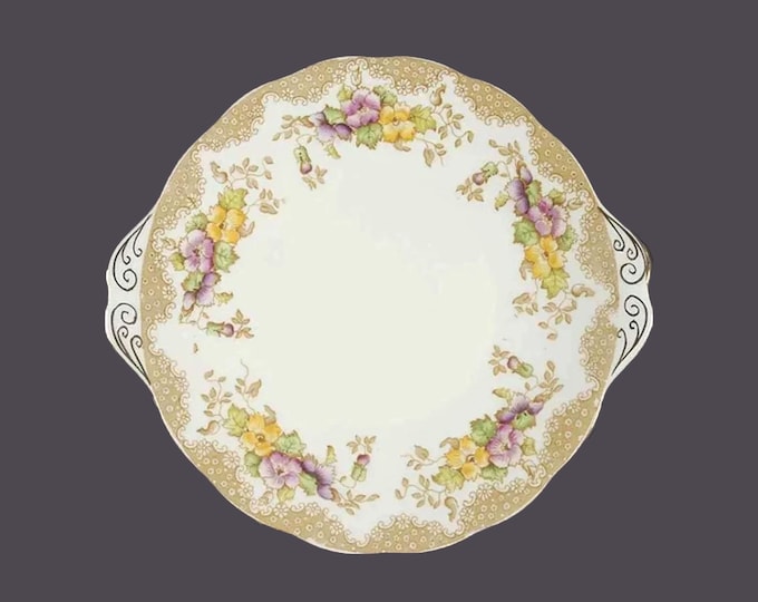 Antique Royal Albert Lovelace Brown lugged serving plate. Bone china made in England.