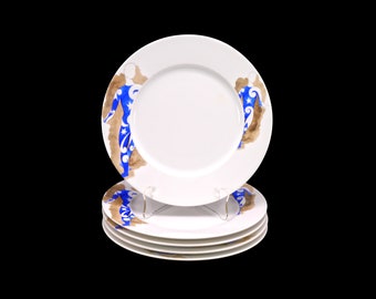 Five Porcellana di Bohemia Sucesion Picasso dinner plates based on Per il Balletto Parade.