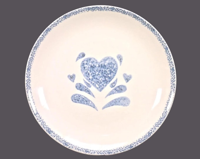 Vintage Gibson Designs My Love dinner plate. Blue hearts, blue sponge border.