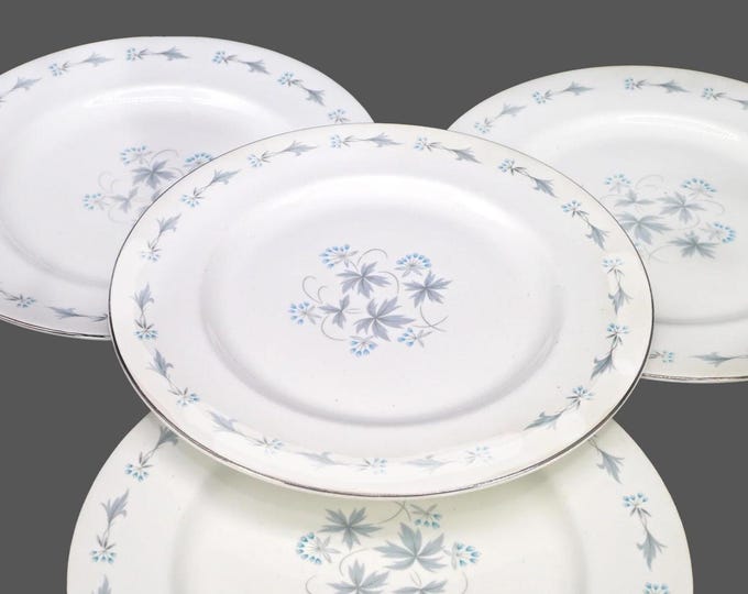 Johnson Brothers Sovereign Potters Ballad dinner plates. Snowhite Regency Ironstone decorated in Canada. Choose quantity below.