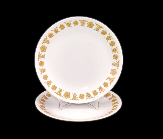 Lot of  4 Corning Ware Corelle BUTTERFLY GOLD LUNCHEON PLATES 
