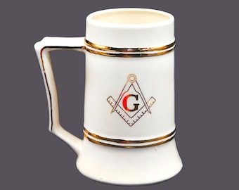 Masonic Freemasons ceramic beer stein | tankard made in USA.