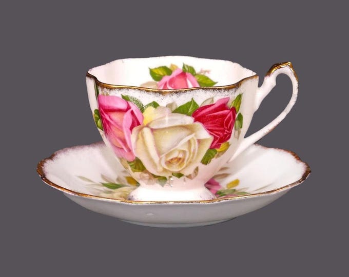 Queen Anne Lady Sylvia bone china cup and saucer set made in England.