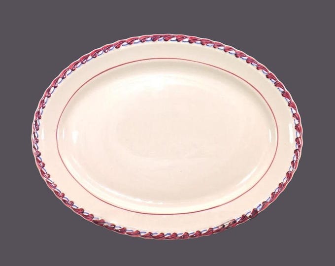 Art-deco era Vernon Kilns Monterey large, oval platter made in USA.