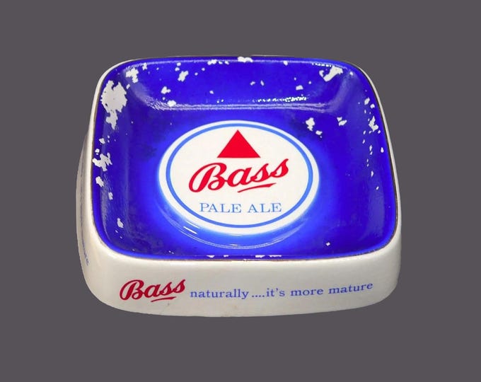 Bass Pale Ale large square ceramic tip tray made England Royal Norfolk. Gift for him. Gift for dad. Flaws (see below).