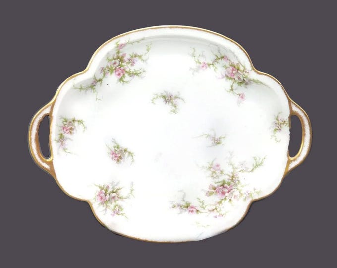 Antique Haviland Limoges H504 handled serving plate made in France. Flaw (see below).