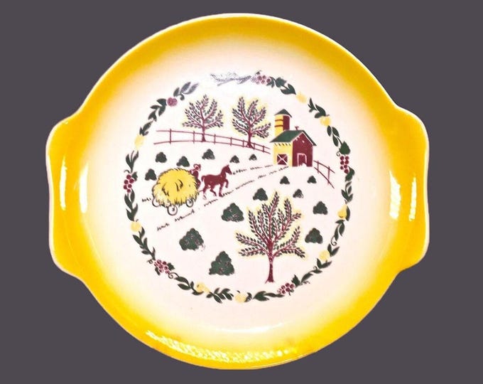 Grant Crest | Salem China Country Charm handled serving plate made in USA.