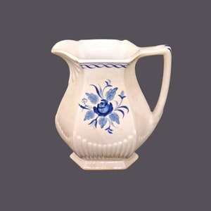Vintage William Adams Baltic Blue pitcher. Micratex Ironstone England.