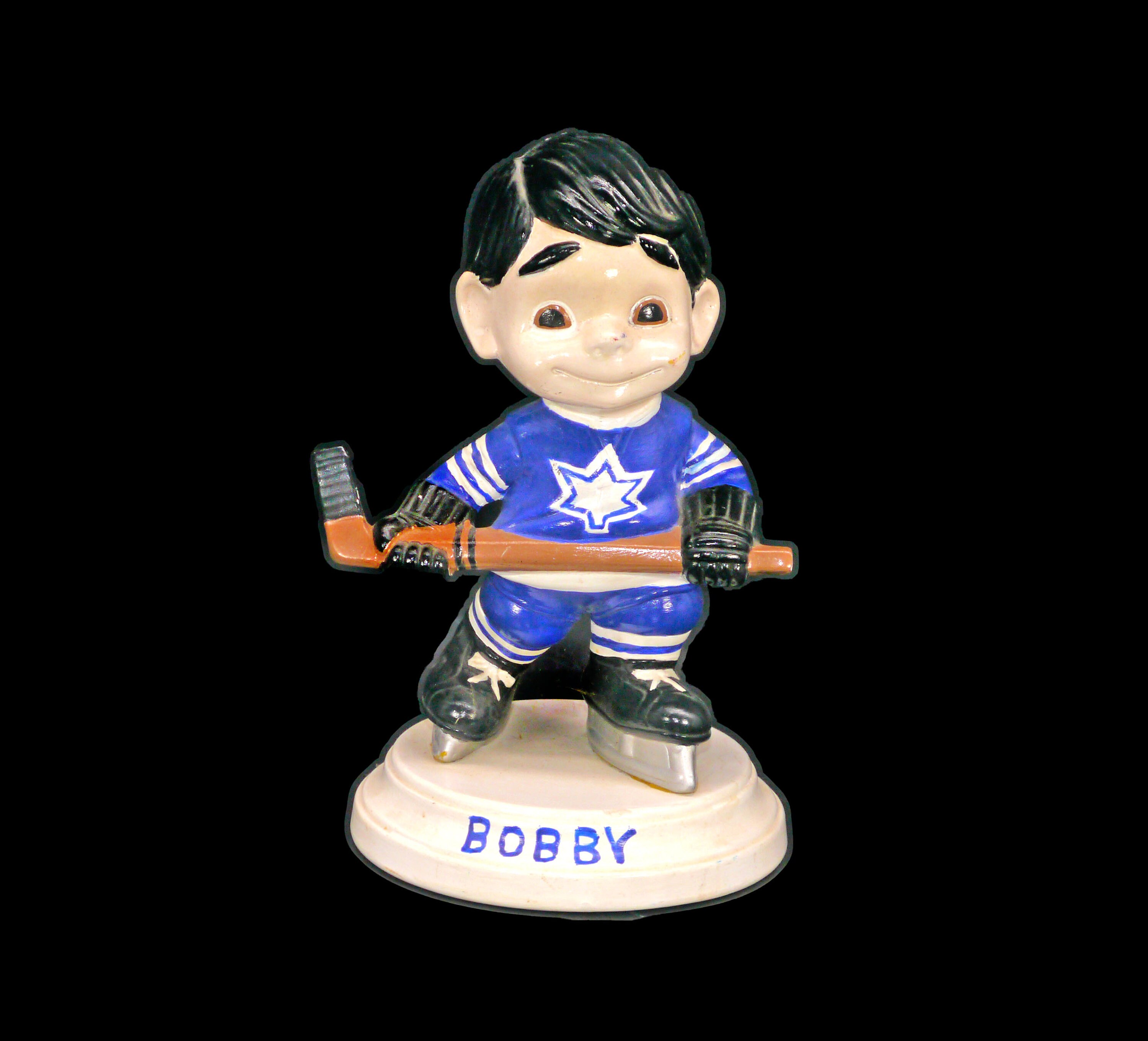 Hockey player figurine Bobby player 1. Toronto Maple Leafs Uniform.