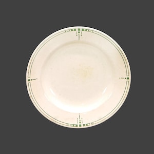 Antique Royal Sphinx Pottery Soup Bowl: Christian van der Hoeff. Green dot and dash