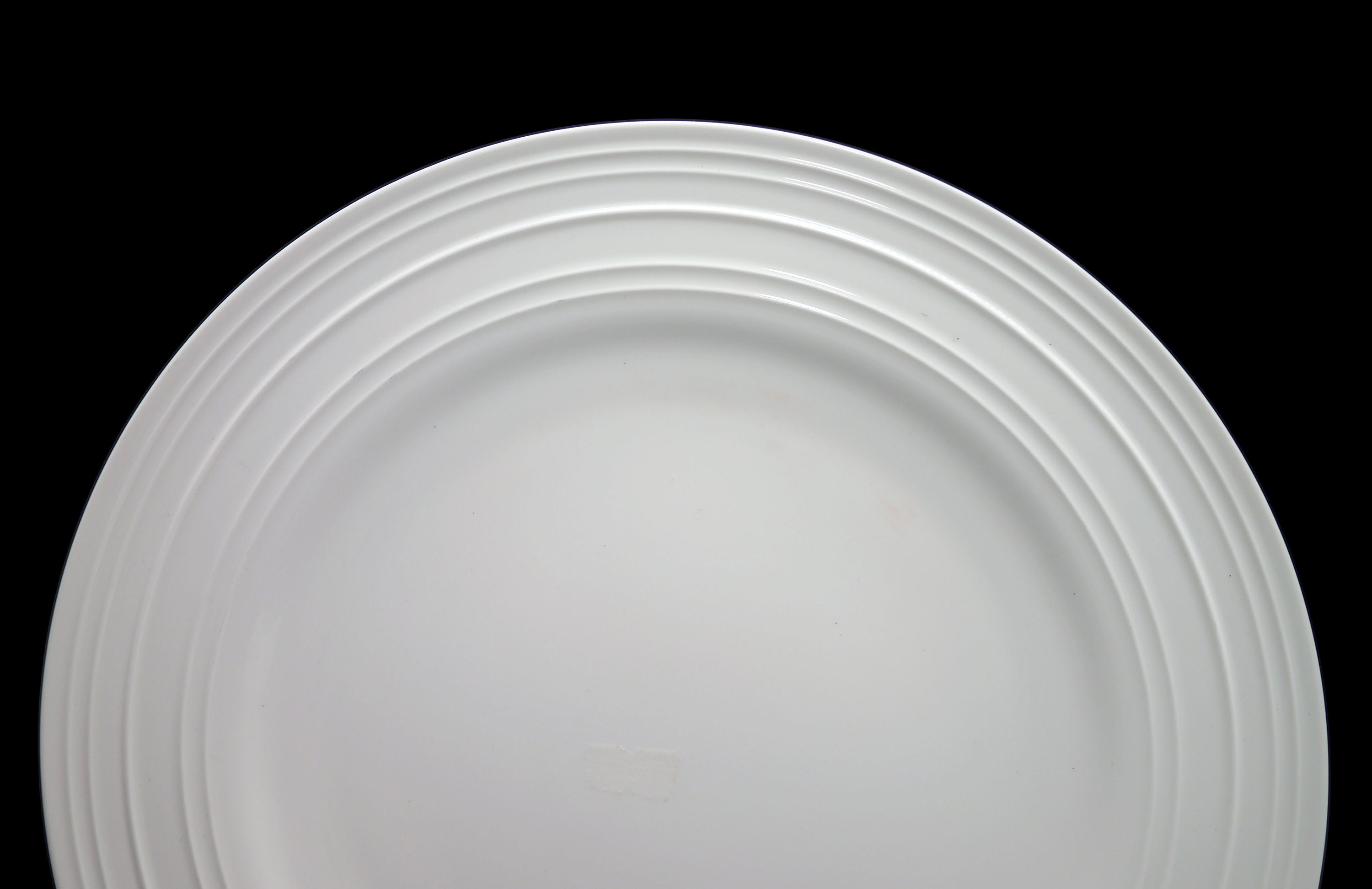 Pair of Mikasa Swirl White large bone china dinner plates. Allwhite