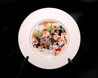 Wood & Sons decorative wall, display, cabinet plate. The Luncheon Party Pierre Auguste Renoir, creamware rim. Made in England.