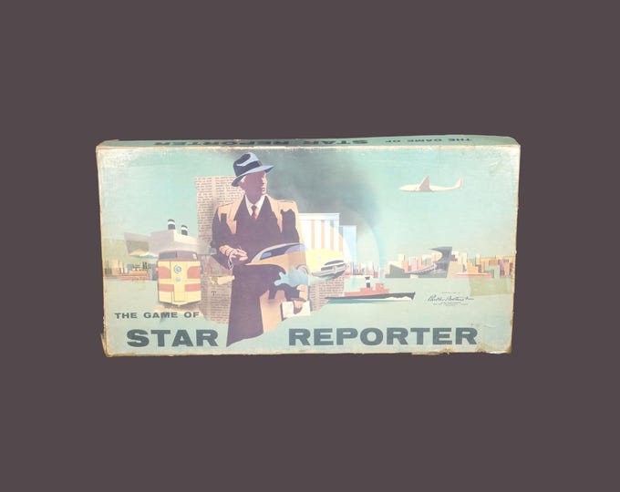 Mid-century Star Reporter board game. Parker Brothers 1954. Third edition.
