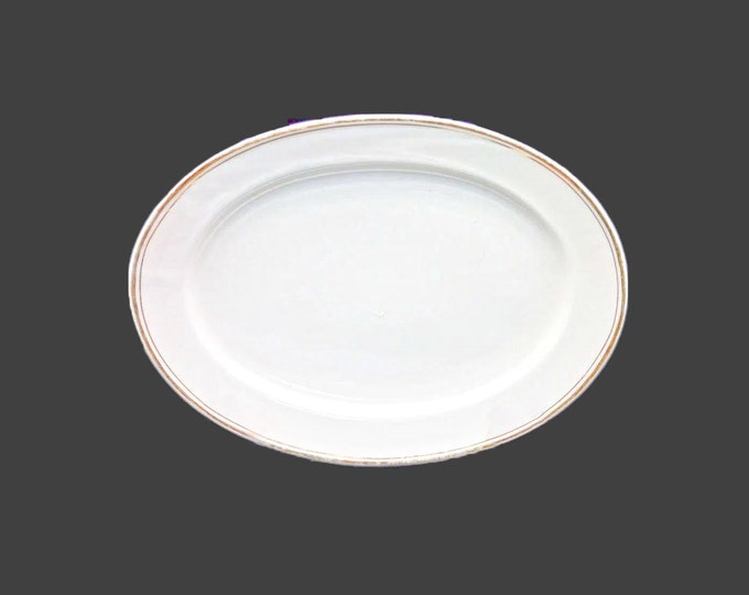Antique Johnson Brothers Goldein oval platter made in England. Gold wear (see below).