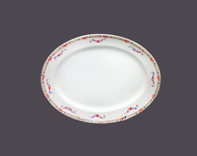 Brittiana Pottery BP Co oval meat or turkey platter made in Scotland. Similar to Johnson Brothers Arundale.