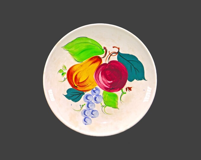 Rideau Pottery Harvest dinner plate. Hand-painted fruit. Made in Canada. Flaws (see below).