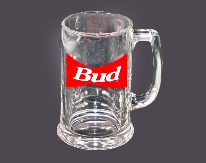 Budweiser Beer glass pint stein. Etched-glass branding.