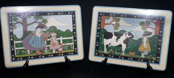 Pair Of Vintage 1980s Pimpernel Cork Backed Placemats Etsy