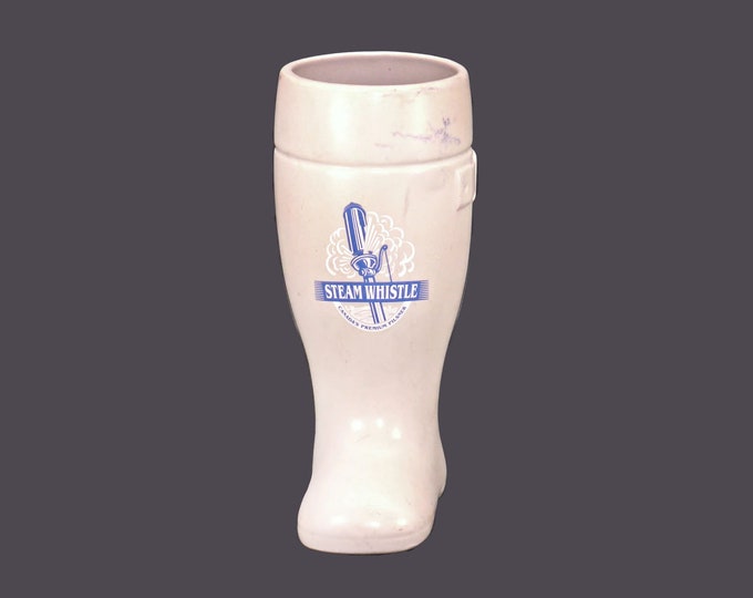 Steam Whistle Canadian Pilsner 40 oz stoneware boot stein | boot tankard. Gift for him. Gift for dad. Flaws (see below).