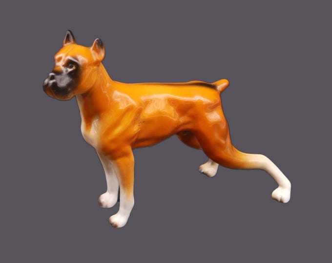 NC Cameron Enesco ceramic boxer dog figurine in standing position made in Korea.