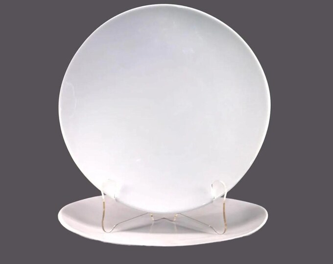 Vintage Mique Sweden Dinner Plates (Pair): Robin's Egg Blue, Asymmetrical. Portugal.