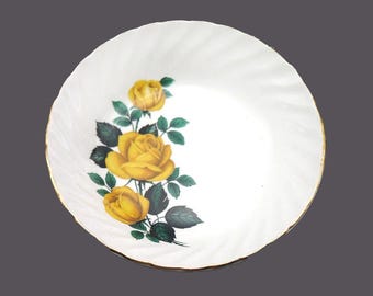 Vintage Royal Wessex Dessert Bowl: Yellow Rose, Gold Edge
