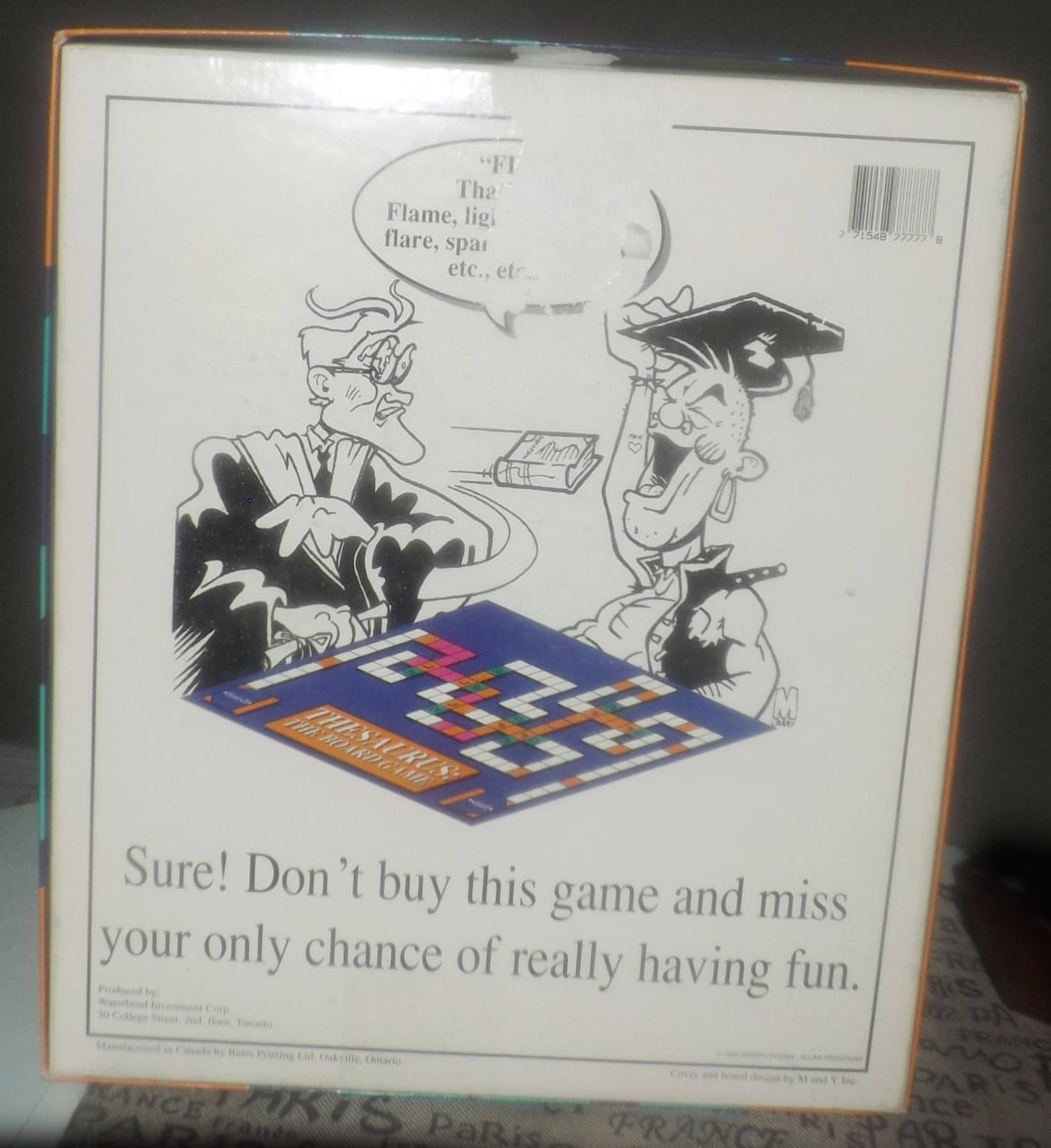 Vintage 1992 Thesaurus the Board Game Prototype Board Game Etsy