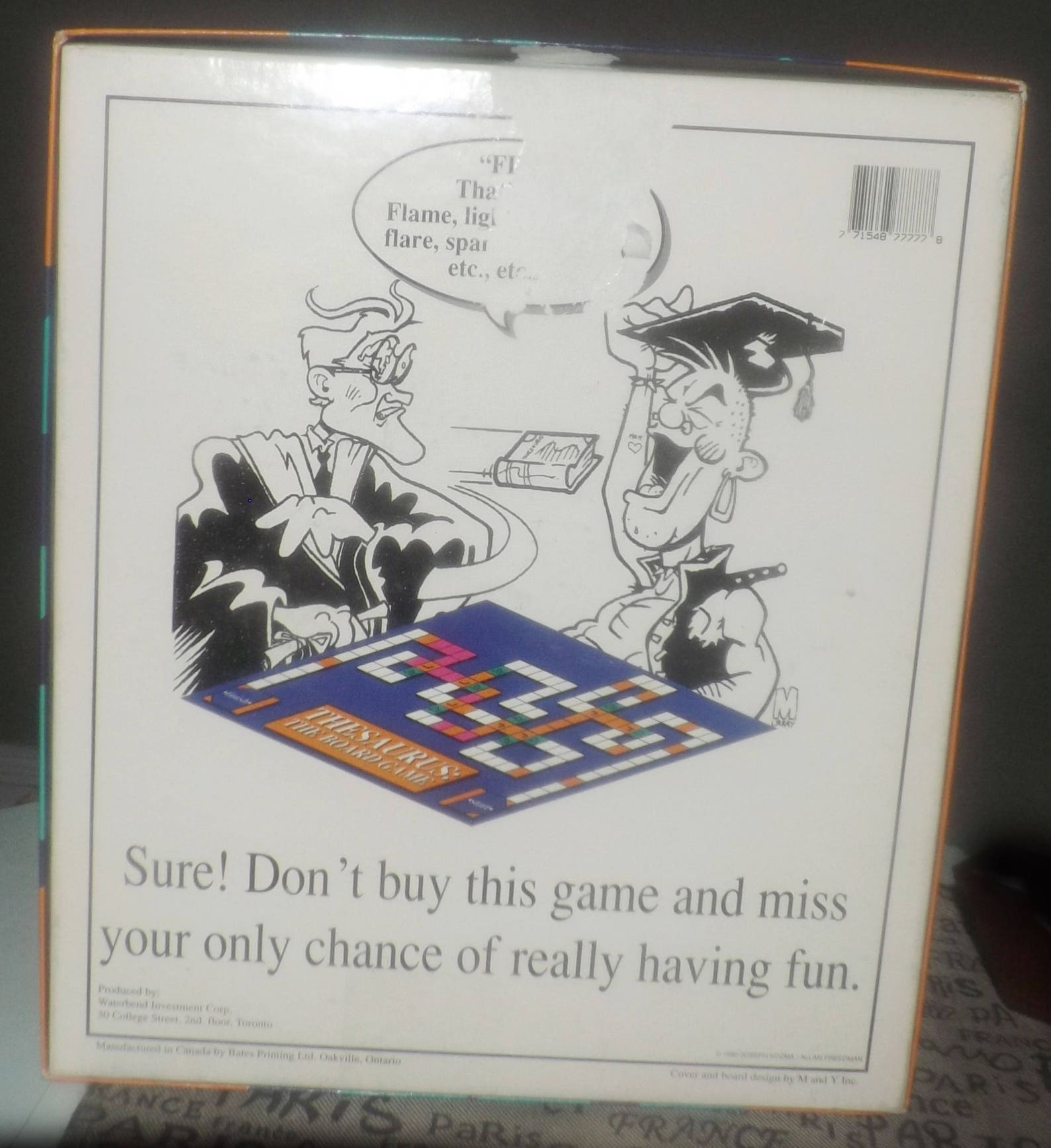 Vintage 1992 Thesaurus the Board Game Prototype Board Game Etsy