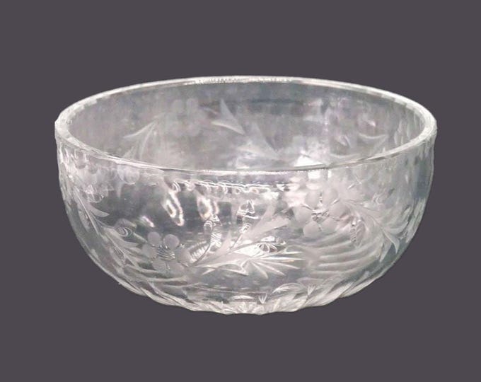 Heavy pinwheel and cornflower cut-crystal bowl made in Czechoslovakia.