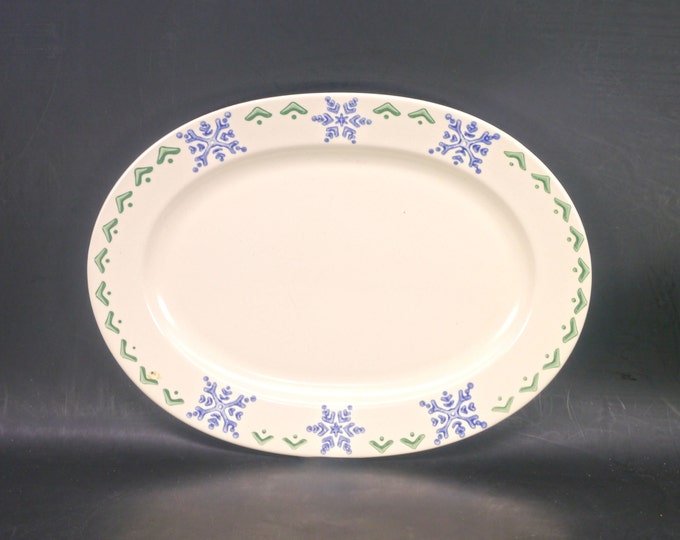 Pfaltzgraff Nordic Christmas oval stoneware meat platter made in the USA.
