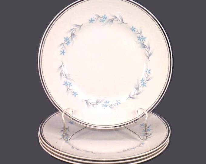 Four Ridgway Richmond salad plates. White Mist Ironstone made in England.