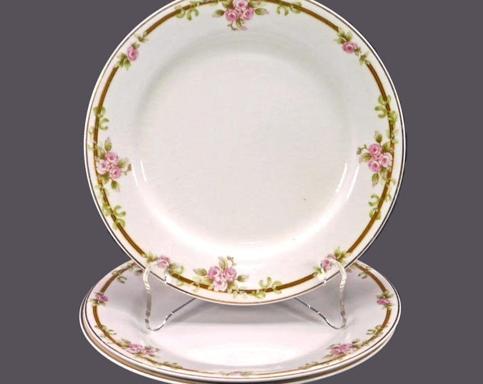 Three antique Edwardian Age Johnson Brothers JB467 bread plates made in England.