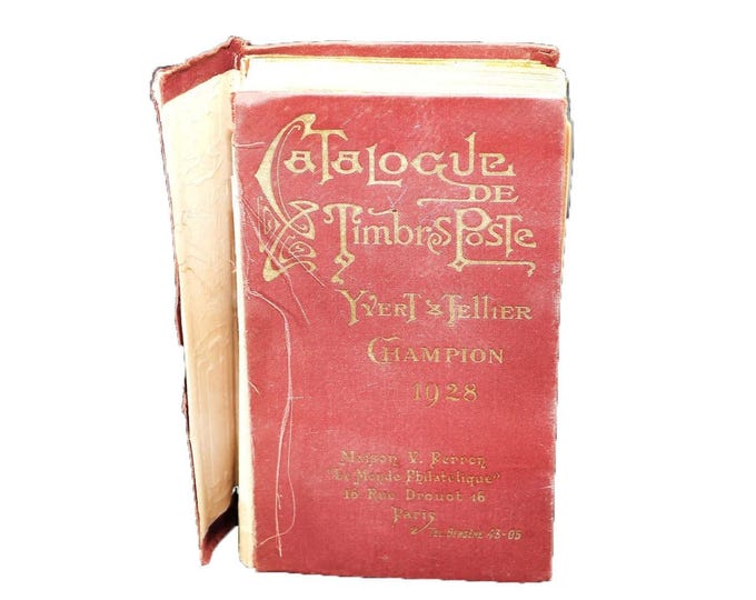 Yvert & Tellier Twenty-Second Edition 1928 stamp price catalogue. Printed in France.