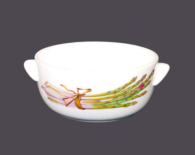 Royal Worcester Evesham M handled open casserole dish made in England. Asparagus, artichoke.