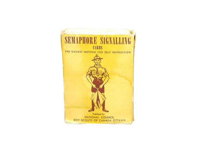 Antique National Boy Scouts of Canada Semaphore Signaling practice cards. Complete. Made in England.