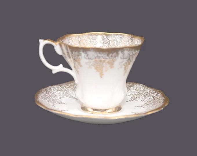 Royal Albert Golden Grapes cup and saucer set, Bone china made in England.