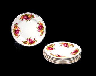 Three Wood & Sons Cottage Rose bread plates made in England.
