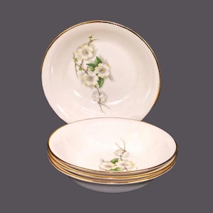 Four Georgian China Spring Blossom Fruit nappies, berry bowls made in USA.