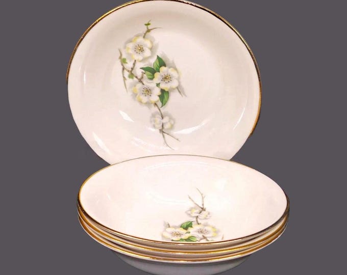 Four Georgian China Spring Blossom Fruit nappies, berry bowls made in USA.
