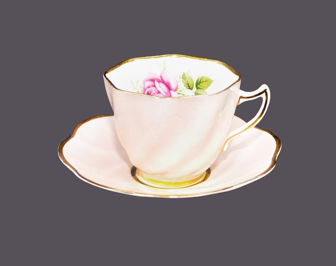 Clare Bone China 340 hand-decorated cup and saucer set made in England.