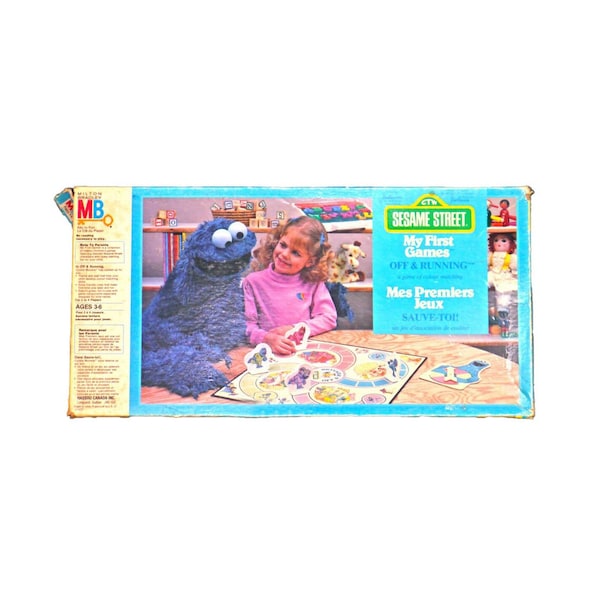 Sesame Street Off and Running Cookie Monster Brettspiel veröffentlichte Milton Bradley 1986. Meine ersten Spiele Serie. Komplett.