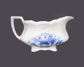 Myott Bonnie Dundee Spray Blue gravy boat only made in England. Flaw (see below).