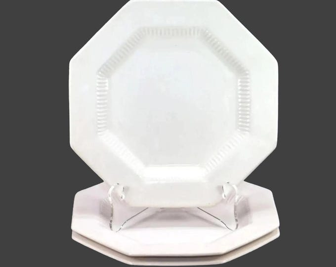 Vintage Nikko Classic White all-white salad plates made Japan. 3 plates.