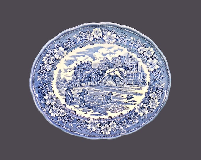 Ravensdale Coaching Taverns Blue oval platter made in England.