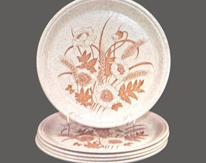 Barratts Wheat and Cornflower stoneware dinner plates. Doverstone Stoneware made in England. Choose quantity below.