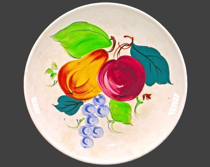 Rideau Pottery Harvest dinner plate. Hand-painted fruit. Made in Canada. Flaws (see below).