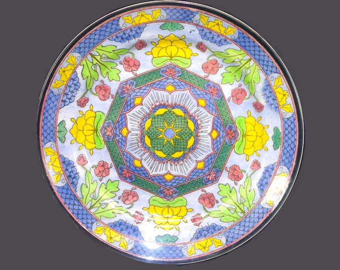 Art-deco era Royal Doulton D4549 polychrome dinner plate made England. Rare.