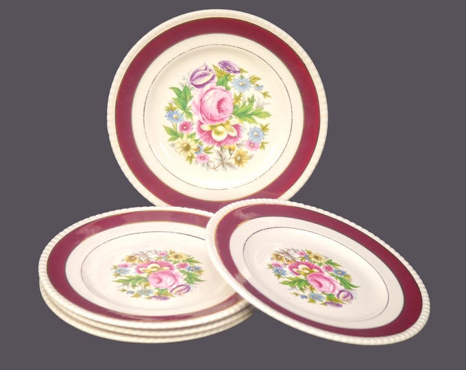 Vintage Simpsons Potters Murraygate bread or dessert plates made in England. Set of 5.
